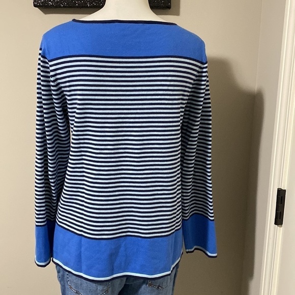 Tuckernuck STS Sail To Sable Sweater Dark Blue Striped Knit Pullover Top Size L - Picture 6 of 8